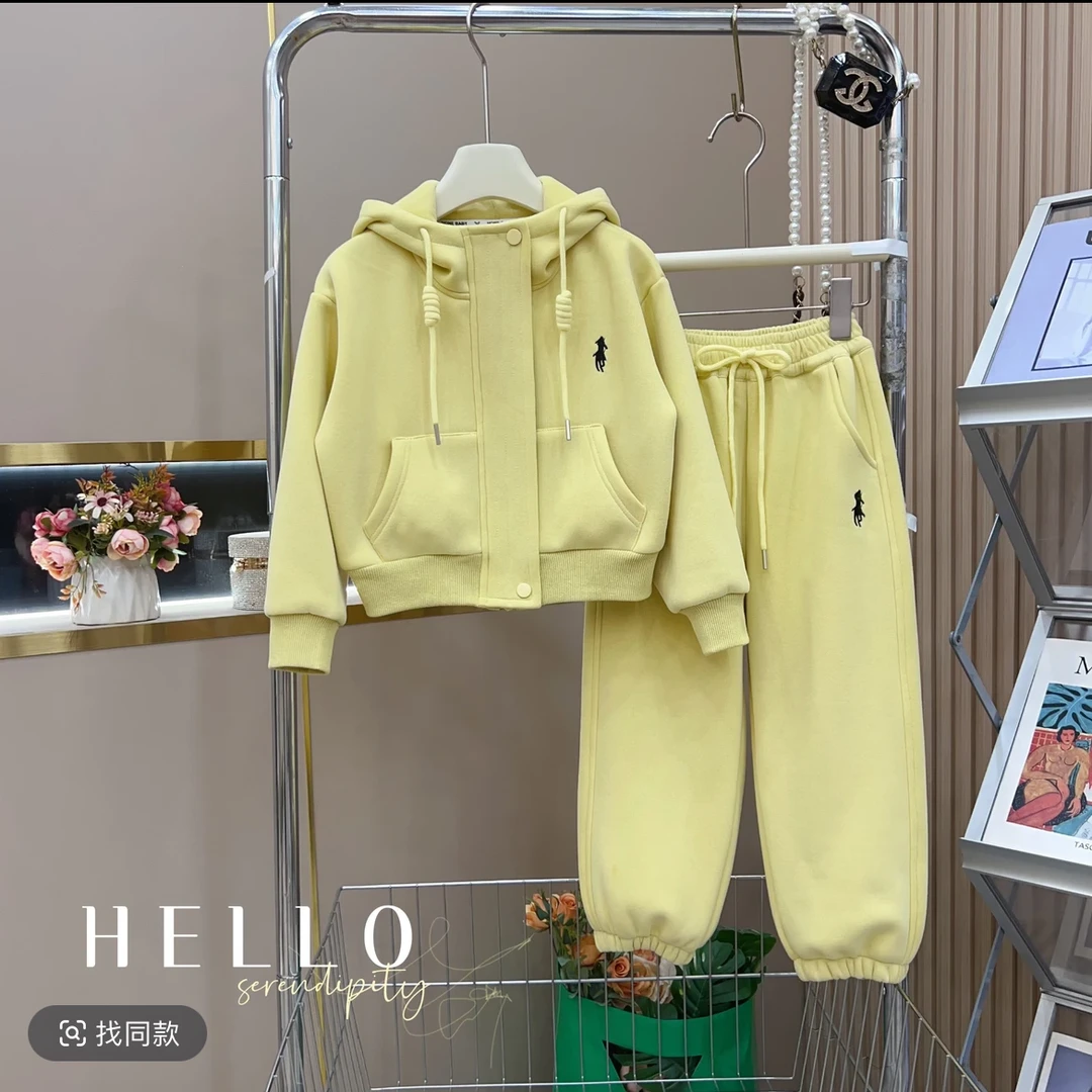 【尝鲜价】女童秋装套洋气儿童运动中大童女孩秋季连帽卫衣两件套