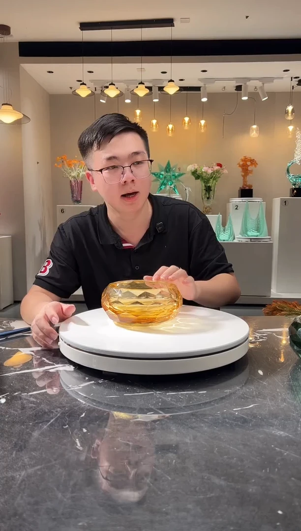 摆件巴比特美学-琥珀金冷磨切面果碗