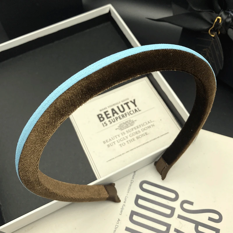 新款秋冬女士复古韩版发饰窄边绒面发箍原创设计压发百搭气质高档