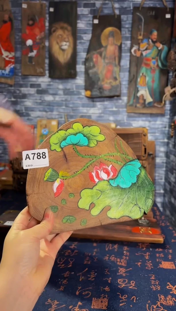 风化老门板丙烯画