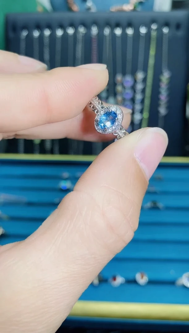 【闪购商品】托帕石戒指银S925镶嵌11211