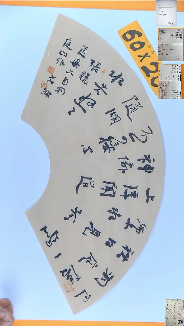 书法江孝龙书法福利扇面洞庭山作60*20