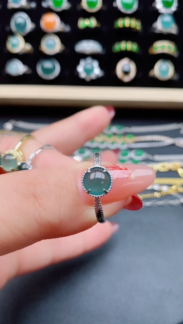 【闪购商品】翡翠戒指银S925镶嵌50805