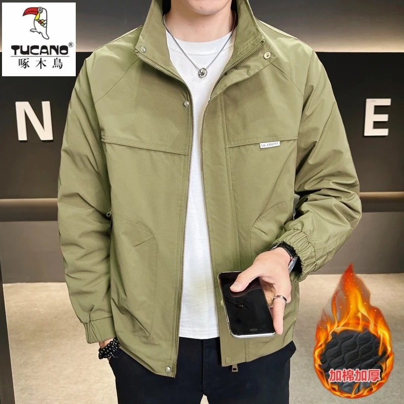 TUCANO/啄木鳥2025春秋季新款夹克潮立领休闲时尚加棉加厚外套男