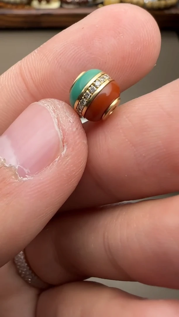 【闪购商品】绿松石手饰足金镶嵌珠子汉堡8321354