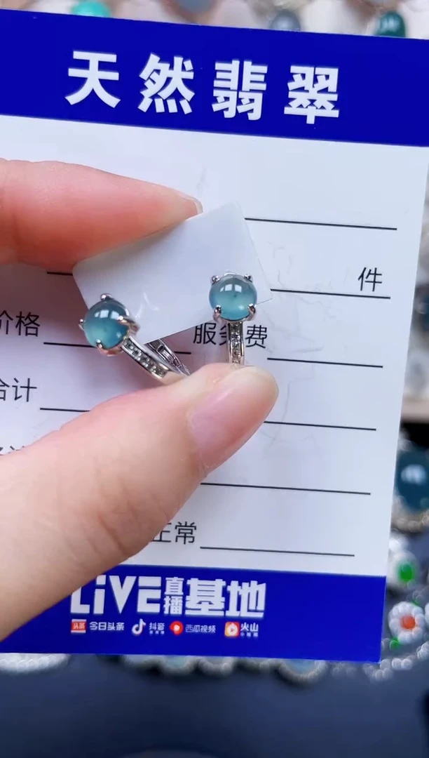 银S925镶嵌翡翠耳饰311