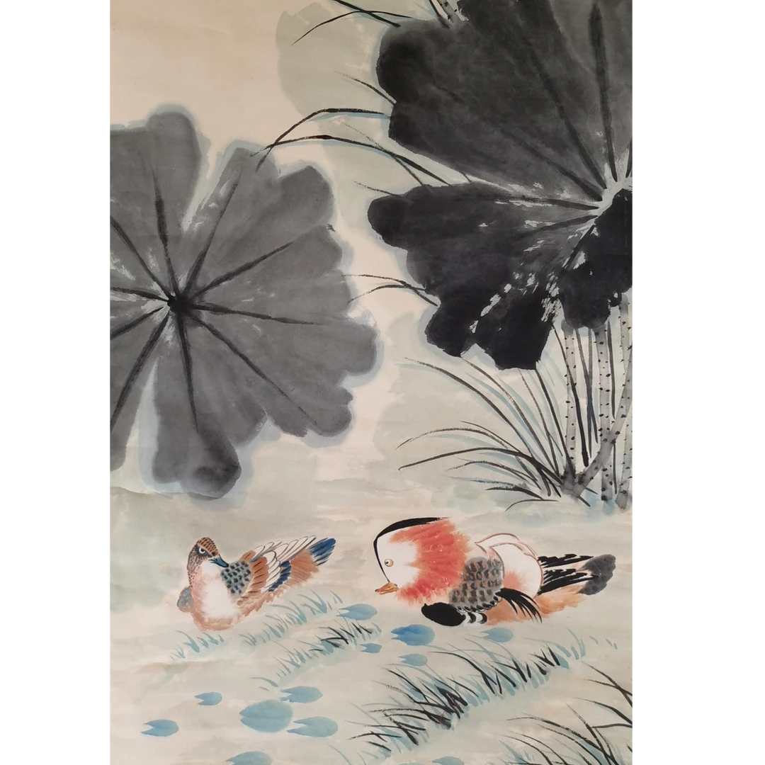 【辽拍】V240607-1-117《荷花》（8.2平尺) 纸本立轴 ws12