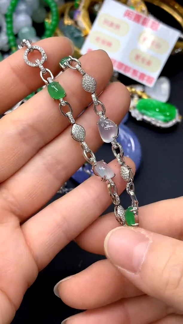 颈饰18K金镶嵌翡翠253-中国好珍宝