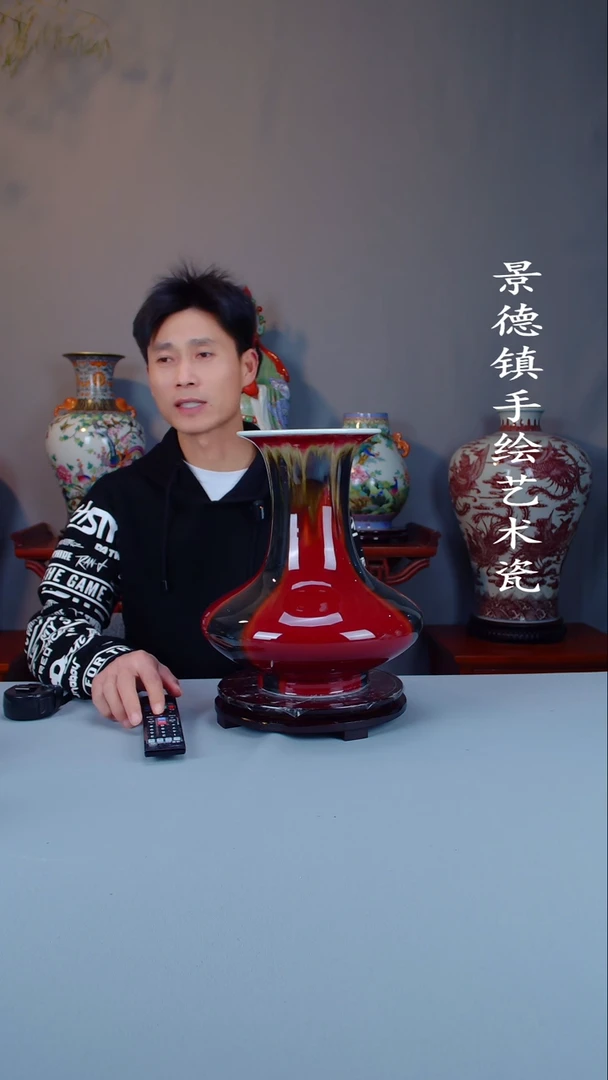 瓶陶景德镇手工手绘陶瓷摆件5