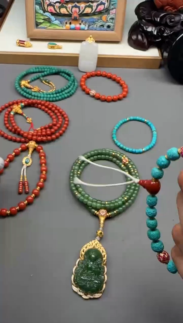 【闪购商品】绿松石手串手串18K金镶嵌手串手串