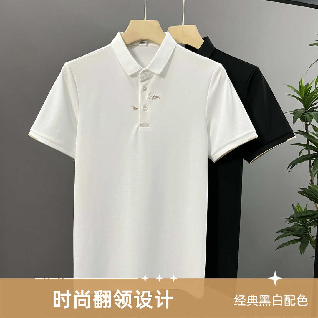 男士男款男生男装夏季薄款针织纯棉短袖Polo上衣休闲t恤翻领T恤