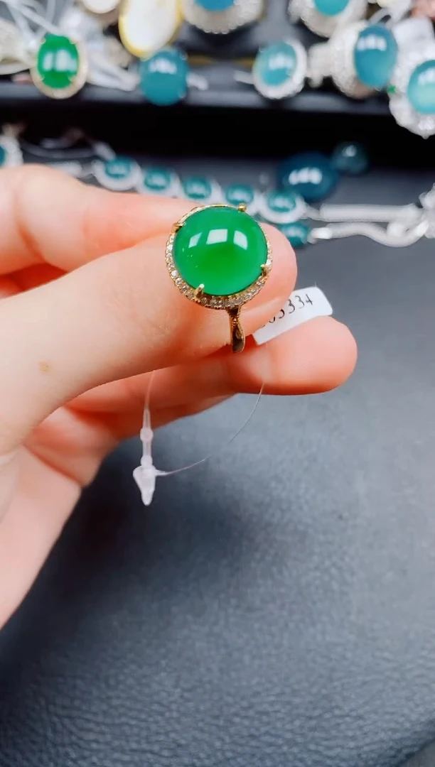 银S925镶嵌戒指翡翠翡翠