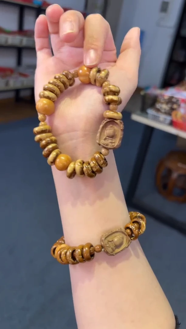 吊坠菩提根/象牙果    紫金鼠甜甜圈【空空佛】手串