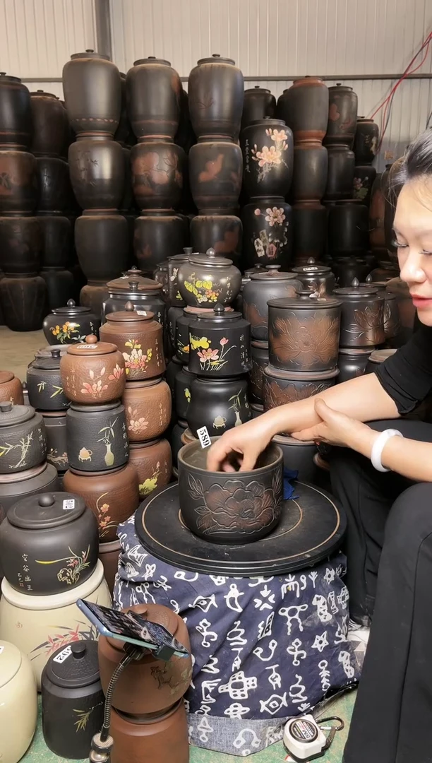 【闪购商品】壶瑕疵 无盖 牡丹花      589