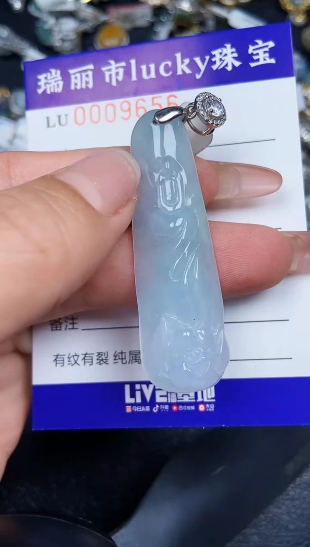 翡翠银S925镶嵌颈饰9656