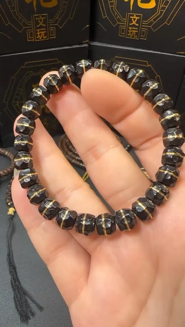 手串椰蒂印尼黑金椰蒂9*8mm尺寸无相腰带款手串