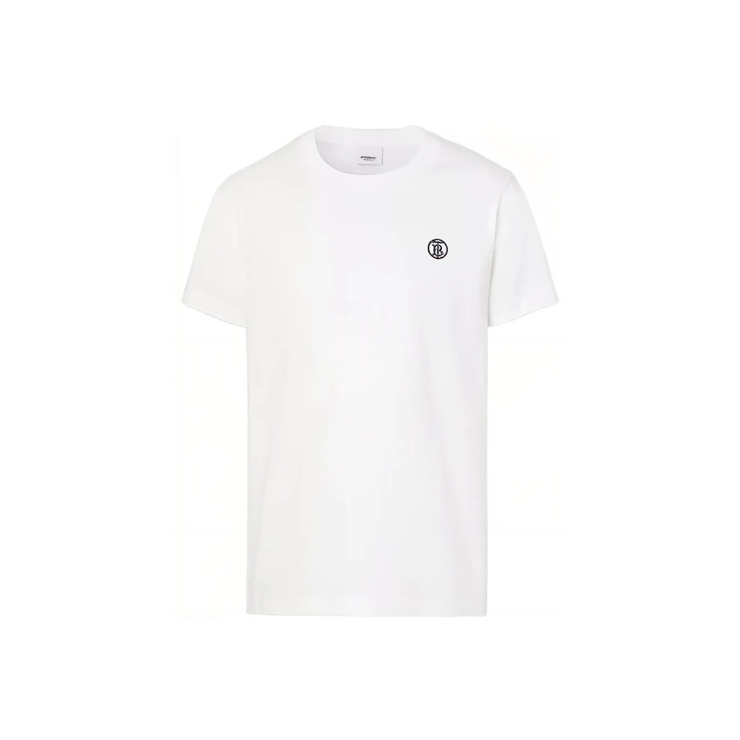 Burberry博柏利 SS22 专属标识纯色棉质T恤 男款 白色80534221