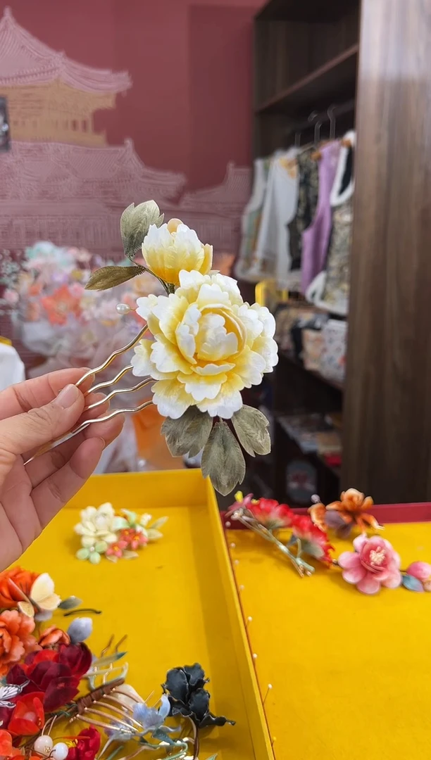 【闪购商品】刺绣非遗绒花（发饰）