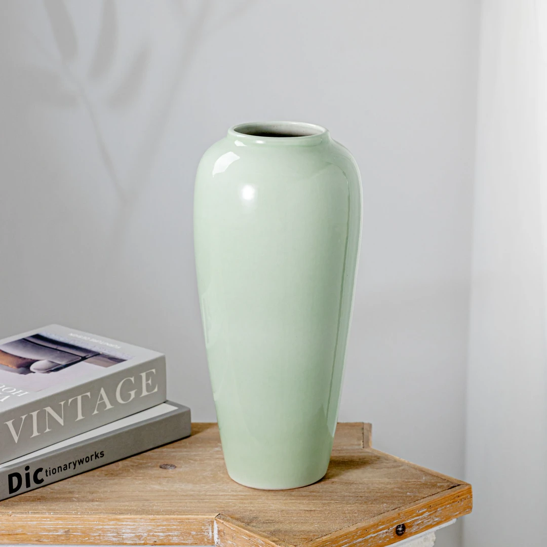 景德镇陶瓷中式复古干花水养花瓶客厅家居装饰智能轻奢插花摆件