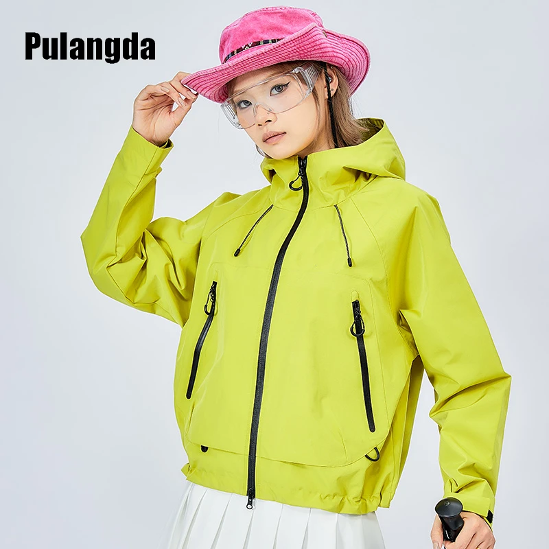 普朗达冲锋衣女短款户外新款春秋季男女同款防风防水小个子外套女