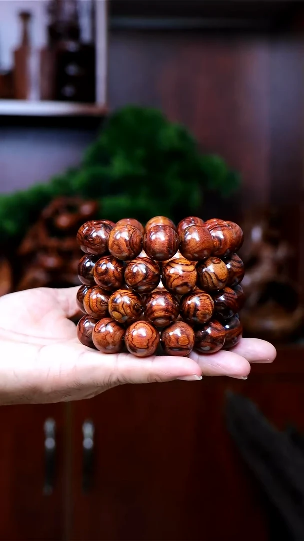 黄花梨/降香黄檀手串/手链海南黄花梨2.0鬼脸多样性发一