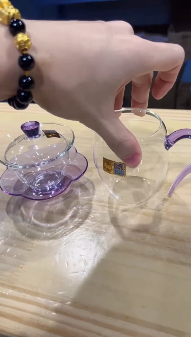 禾器-怡然茶海-浅紫色+咏荷盖碗浅紫++