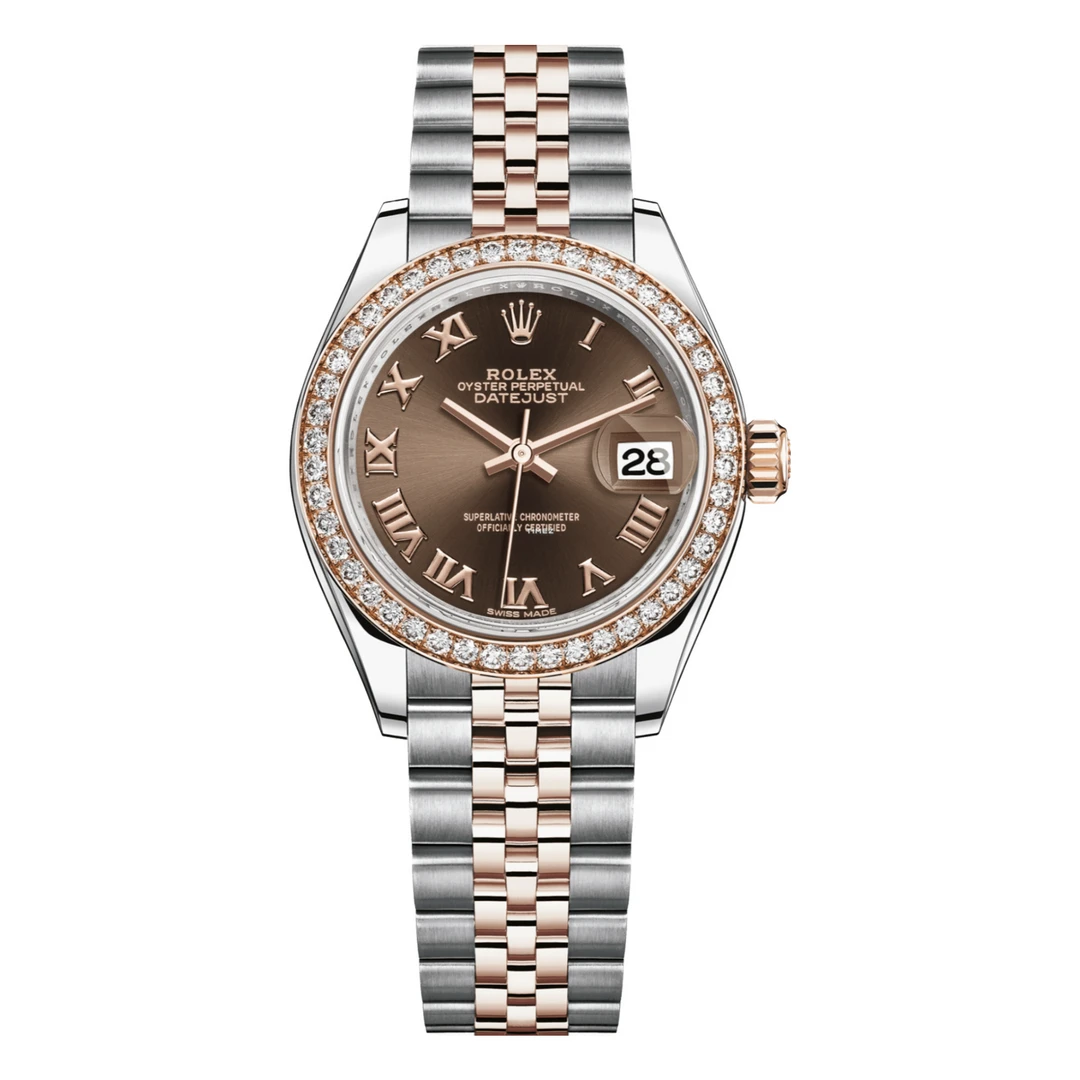 99新 Rolex/劳力士 女装日志型系列圈钻间金咖盘 23年全套 28表径