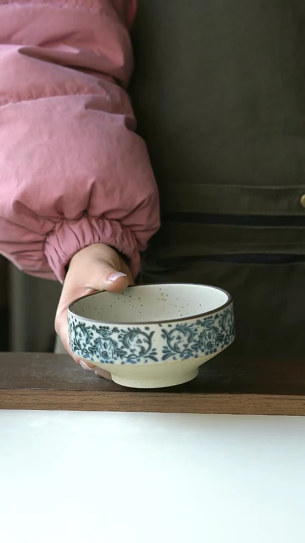 【闪购商品】陶瓷手绘鸢尾小高足@4-2@