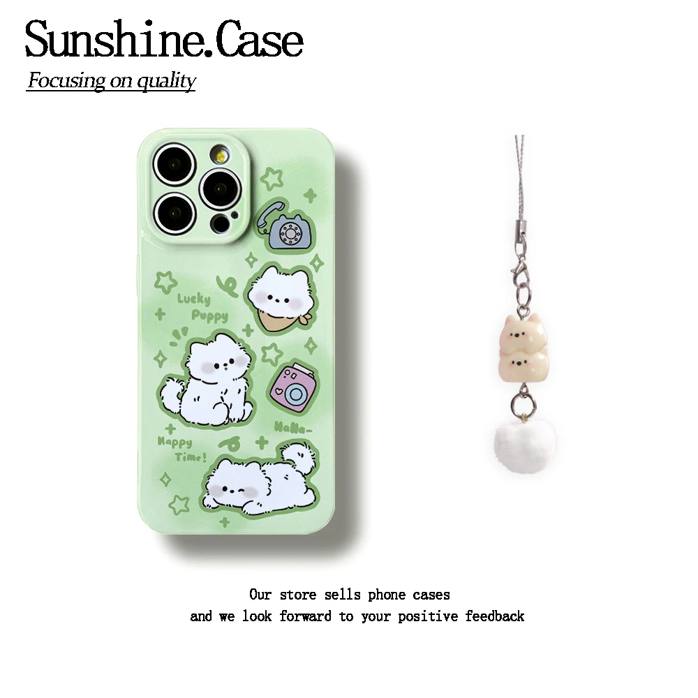 绿地猫猫菲林软壳适用苹果oppo华为vivo小米荣耀创意手机壳防摔