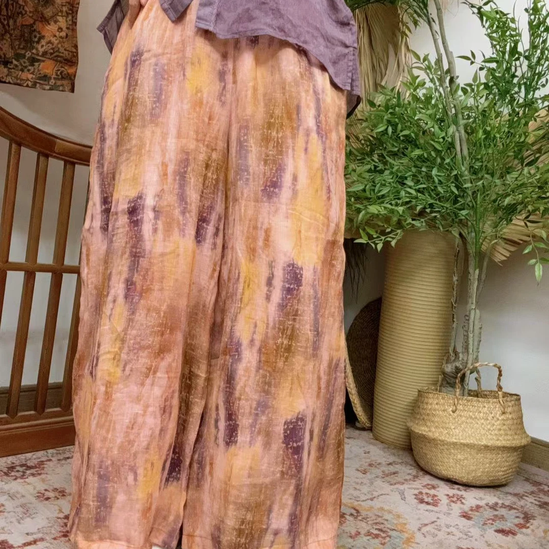 星落-双层100%重纱支苎麻裤子