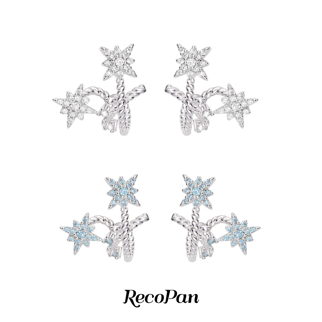 RECOPAN STAY MEDIOCRE 黄铜耳饰 星河系列六芒星轻奢耳饰耳环
