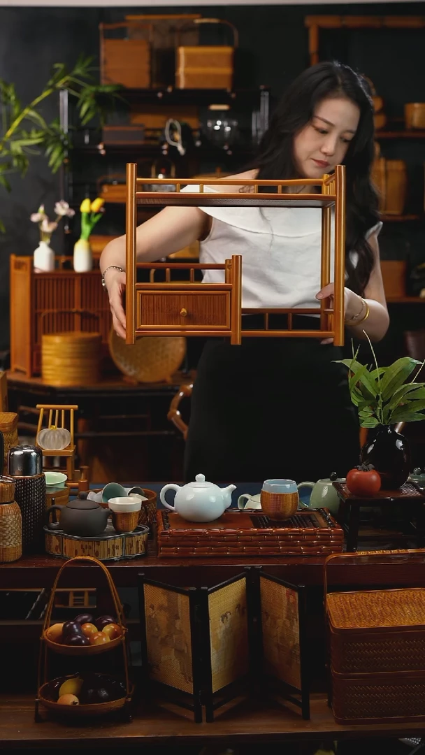 竹制品久香博古架竹丝