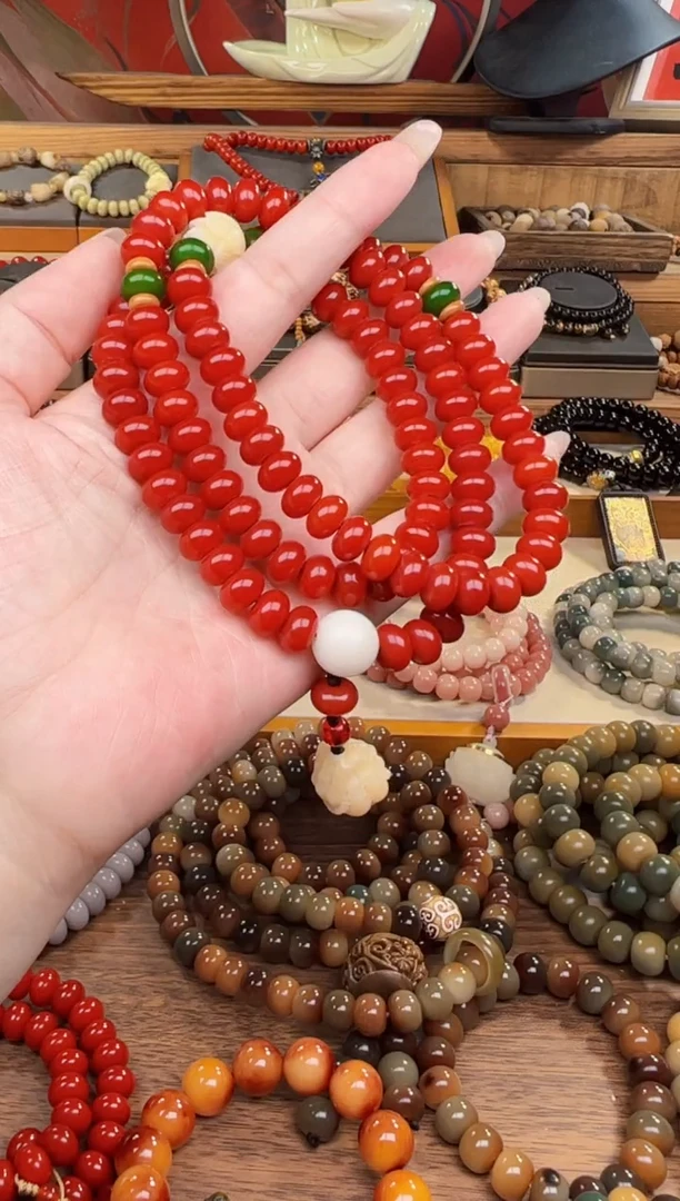 【闪购商品】菩提根/象牙果手串砂砂红佛手108颗6*9m