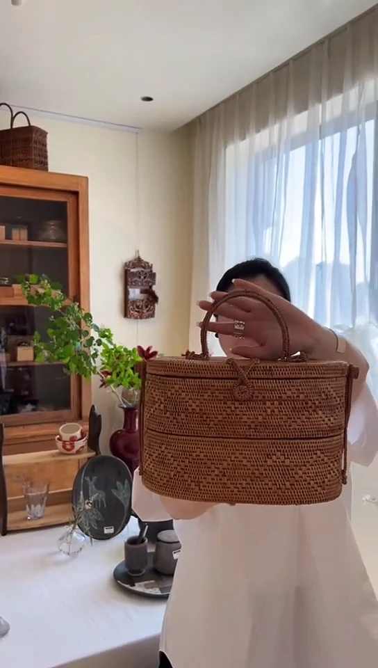 元*茶道摆件000藤编包双层6110