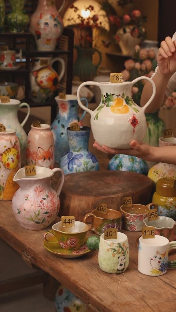 陶瓷景德镇设计师手作花器摆件侘寂风169