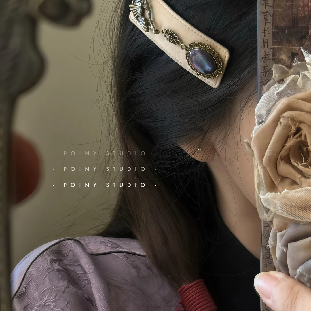 原创复古做旧发夹女小众设计感气质刘海夹侧边夹高级感发饰头饰