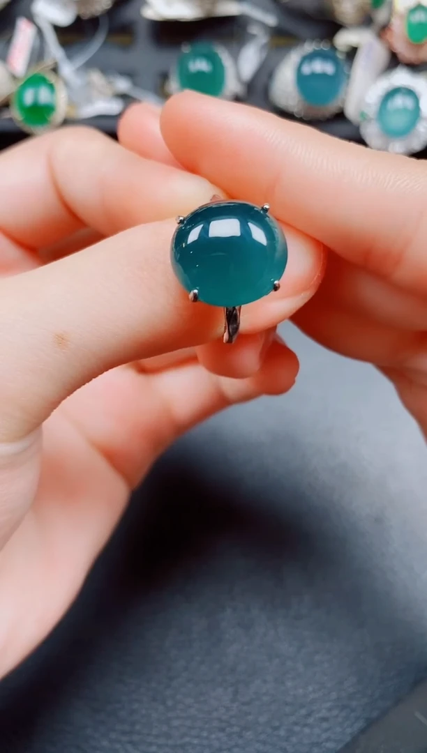 银S925镶嵌戒指翡翠翡翠