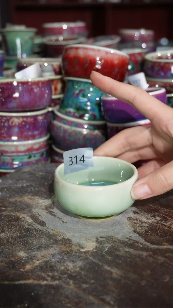 摆件陶精品窑变钧瓷茶器