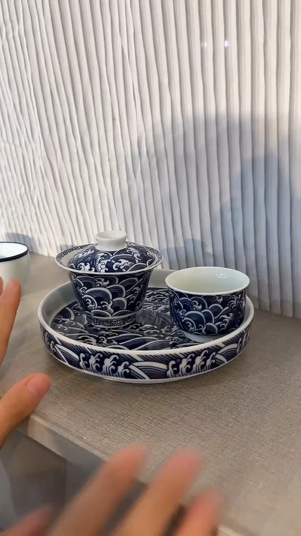 景德镇高温瓷海浪一套