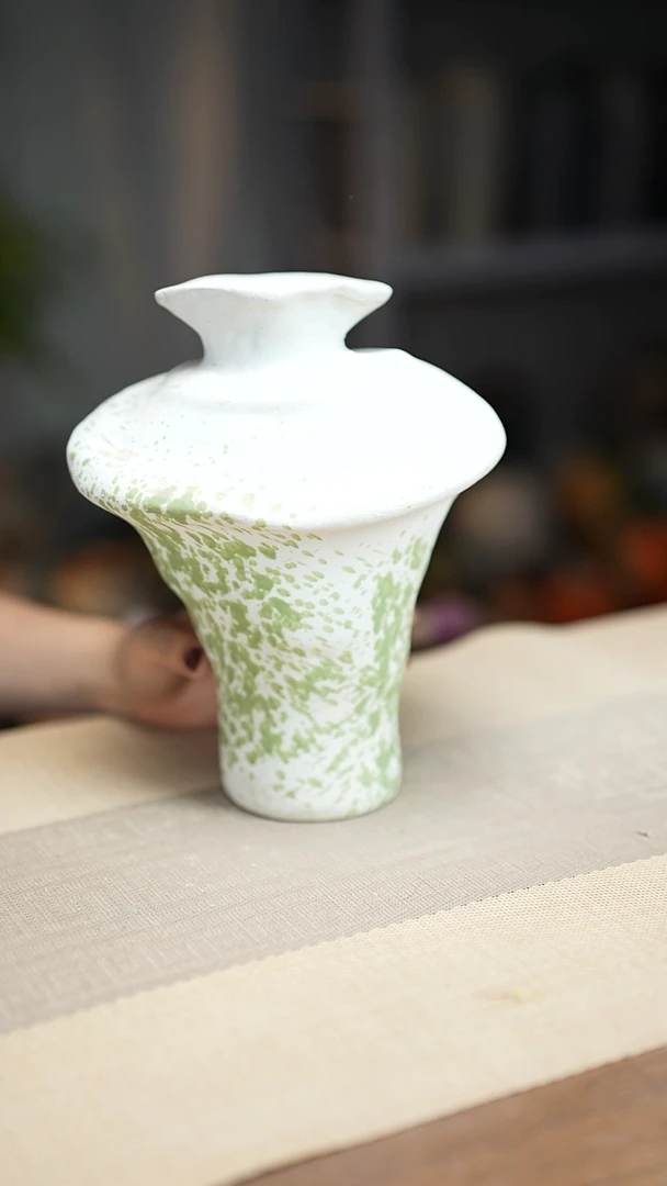 花器陶瓷花瓶绿云漫影06