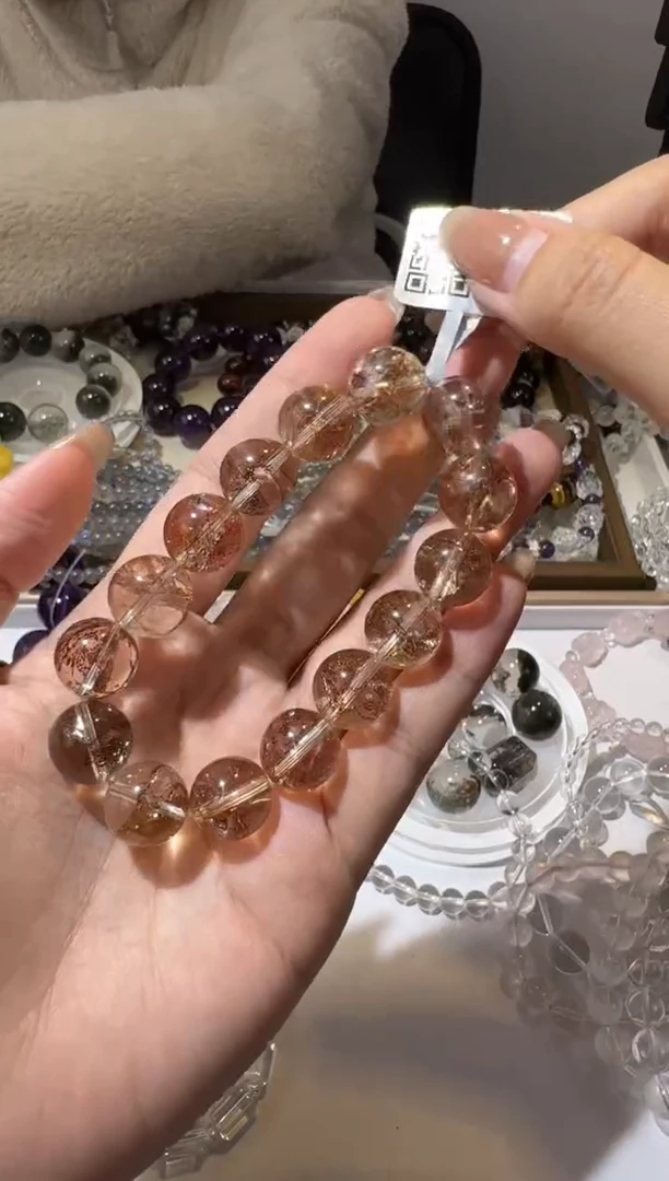 【闪购商品】水晶手链银S925镶嵌13mm金珀锦鲤胶花