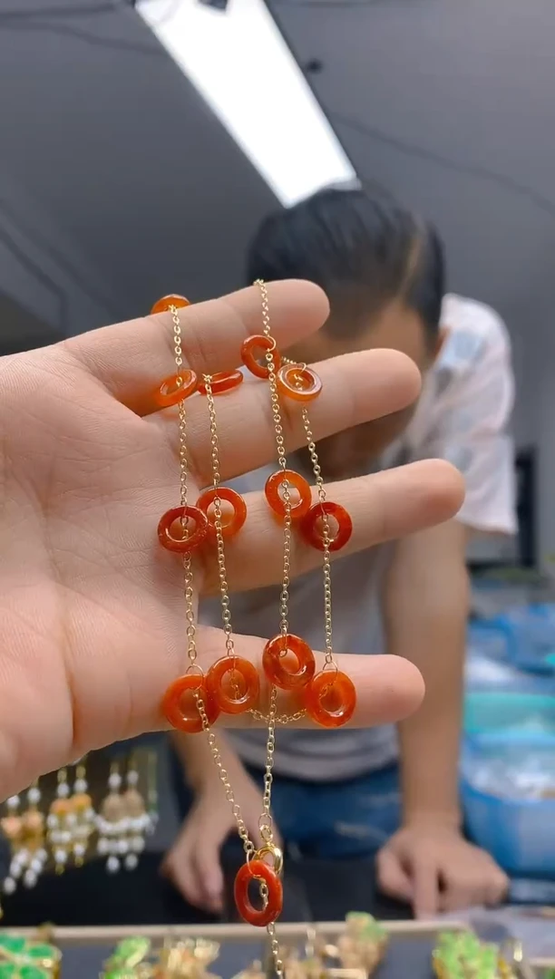 【闪购商品】翡翠耳饰合金0137翡翠锁骨链