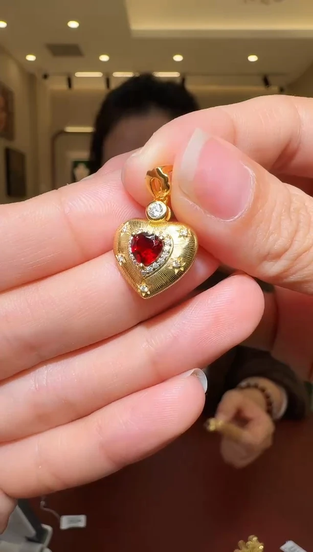 银S925镶嵌吊坠石榴石002