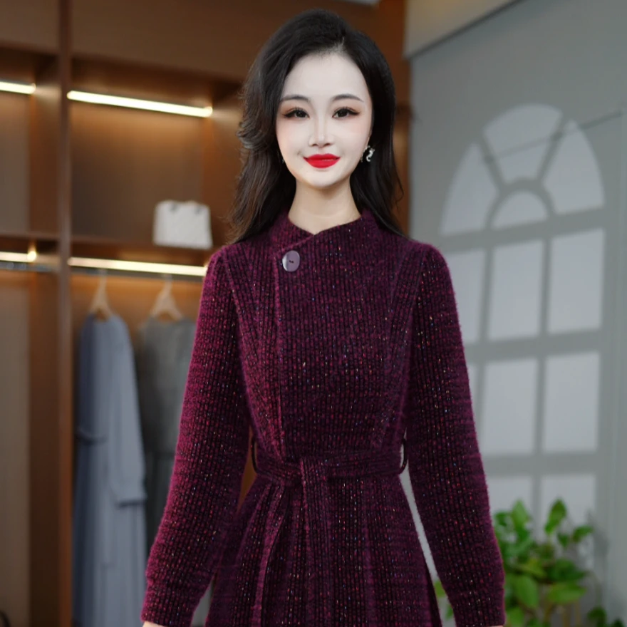 2025时尚潮流秋季新款减龄百搭显瘦修身连衣裙M-4XL