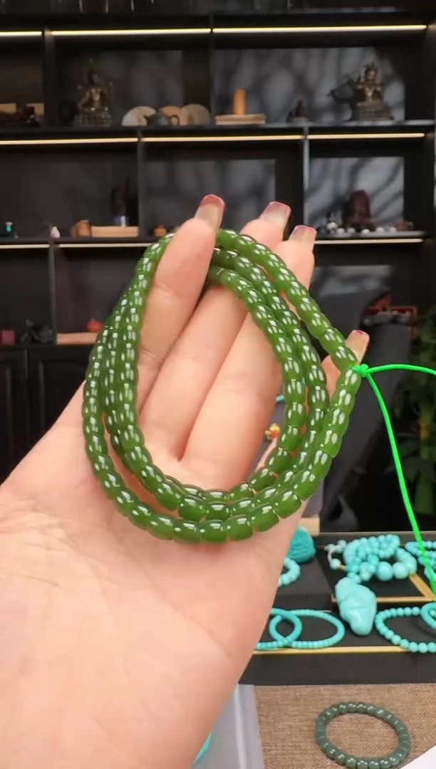 【闪购商品】和田玉1未镶嵌6mm碧玉极致108