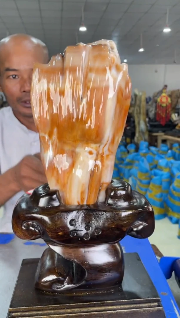 【闪购商品】硅化玉摆件未镶嵌13