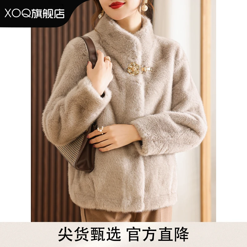 XOQ轻奢高级感外套女秋冬2025新款爆款加厚保暖显瘦超显气质外衣