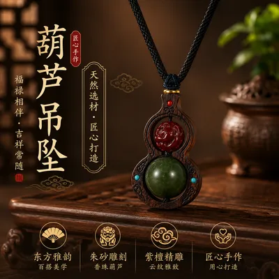 天然辰砂天然辰砂非遗古法手作合香珠吊坠持久留香朱砂葫芦