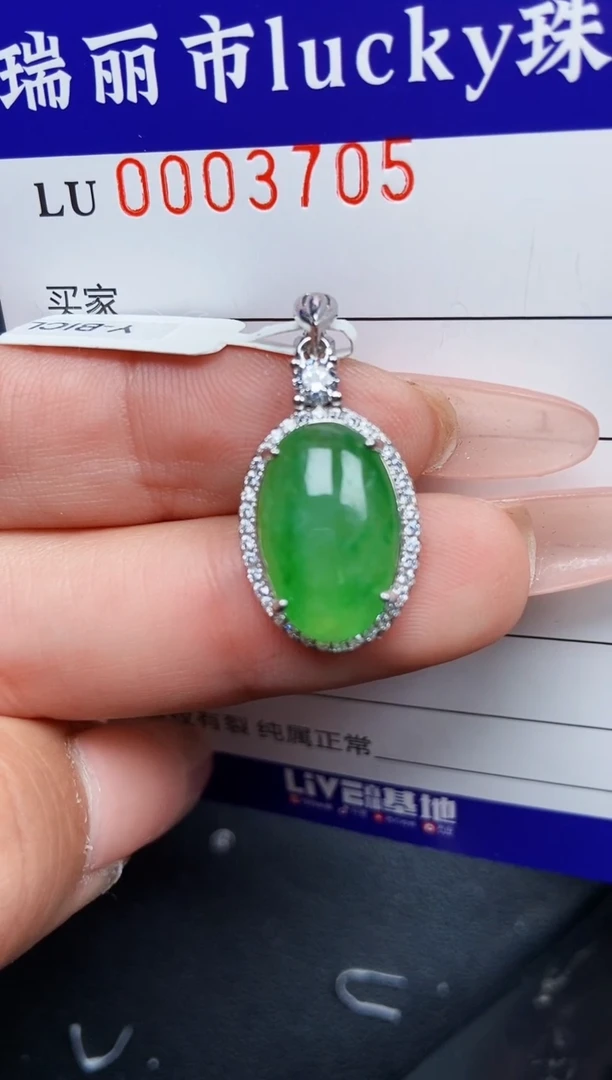 【闪购商品】翡翠颈饰银S925镶嵌3705