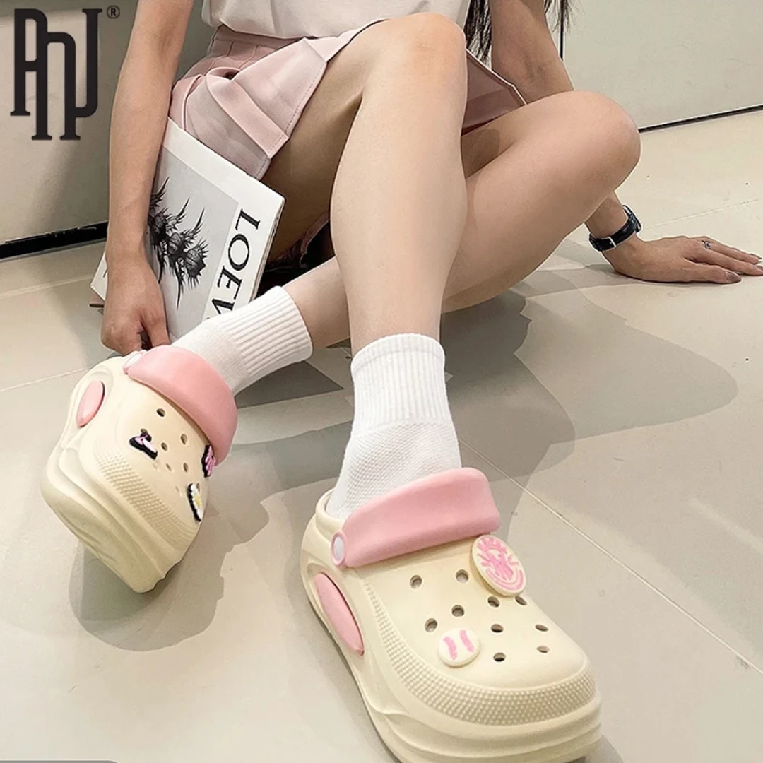 【锅锅】PNJ休闲风外穿夏季女洞洞鞋包头简约